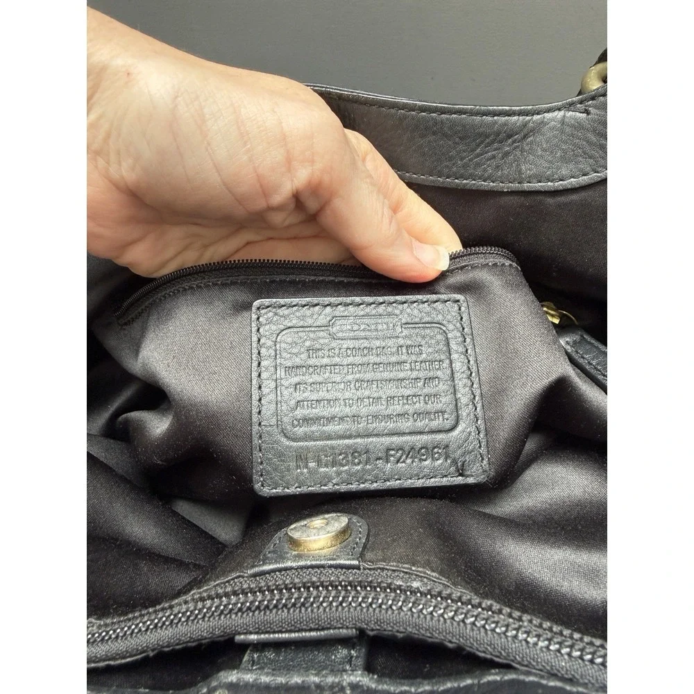 Coach F24961 Campbell Carryall Black Bag POCKETS! Travel Festival Luxury Hobo - Picture 9 of 13